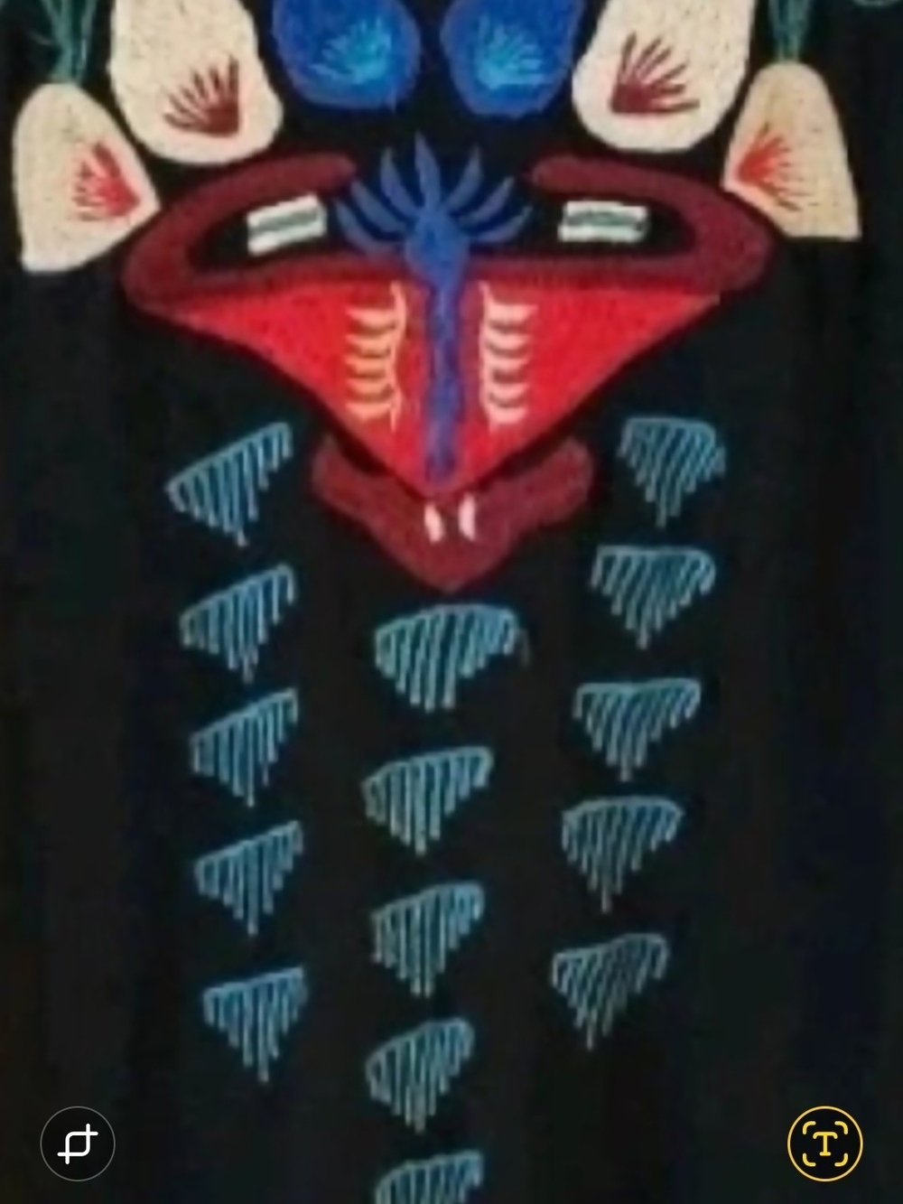 CAITE ANTHROPOLOGY Black Embroidered V-Neck Tunic black CAITE tunic has colorful
